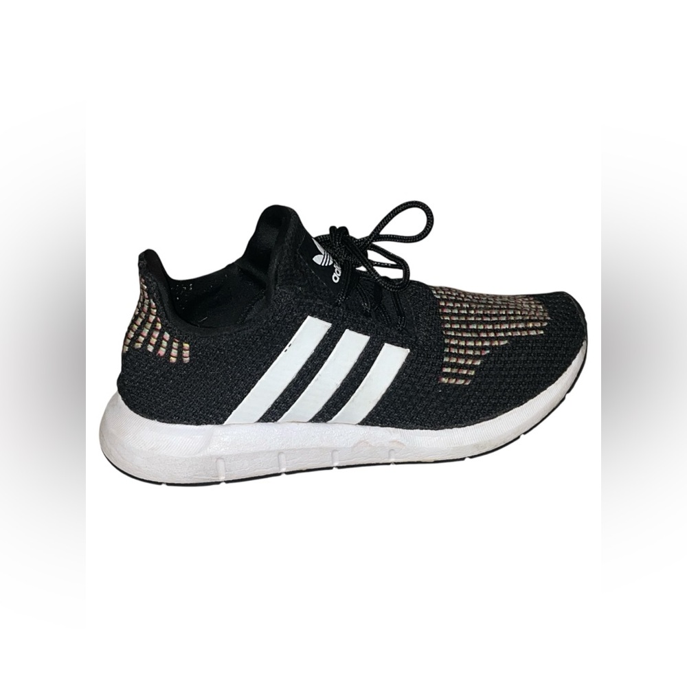Adidas Swift Run Black Colorway With Rainbow Acce… - image 3